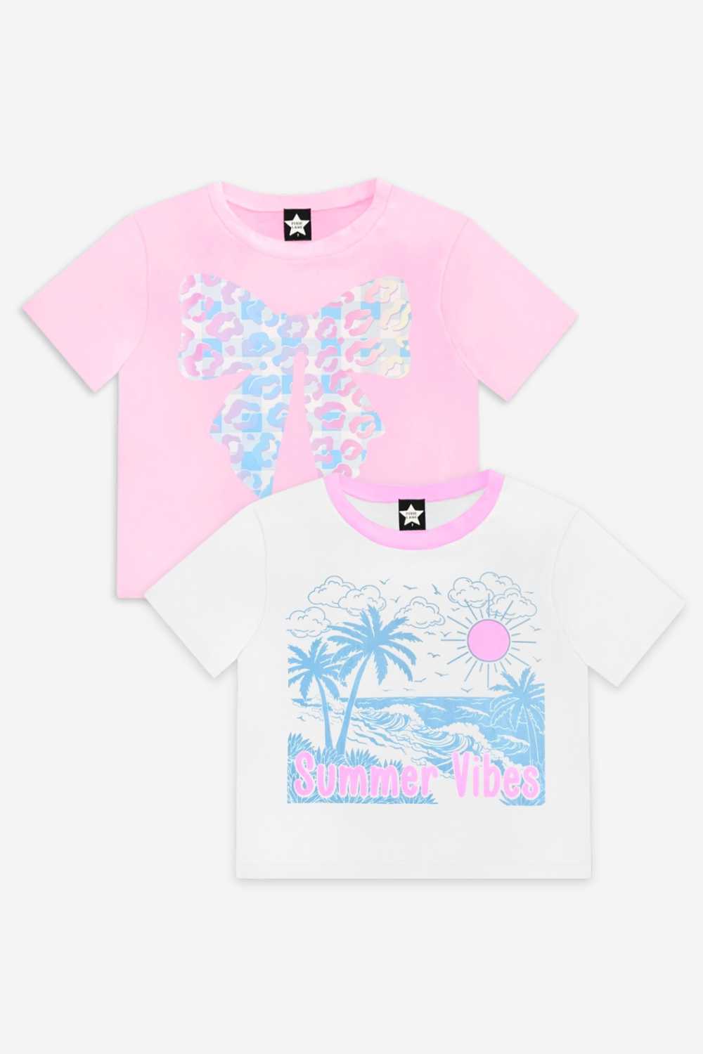 2 Pack Simply Soft Easy Tee - White Pink Beach | Ivory Gingham Daydream - NEW!