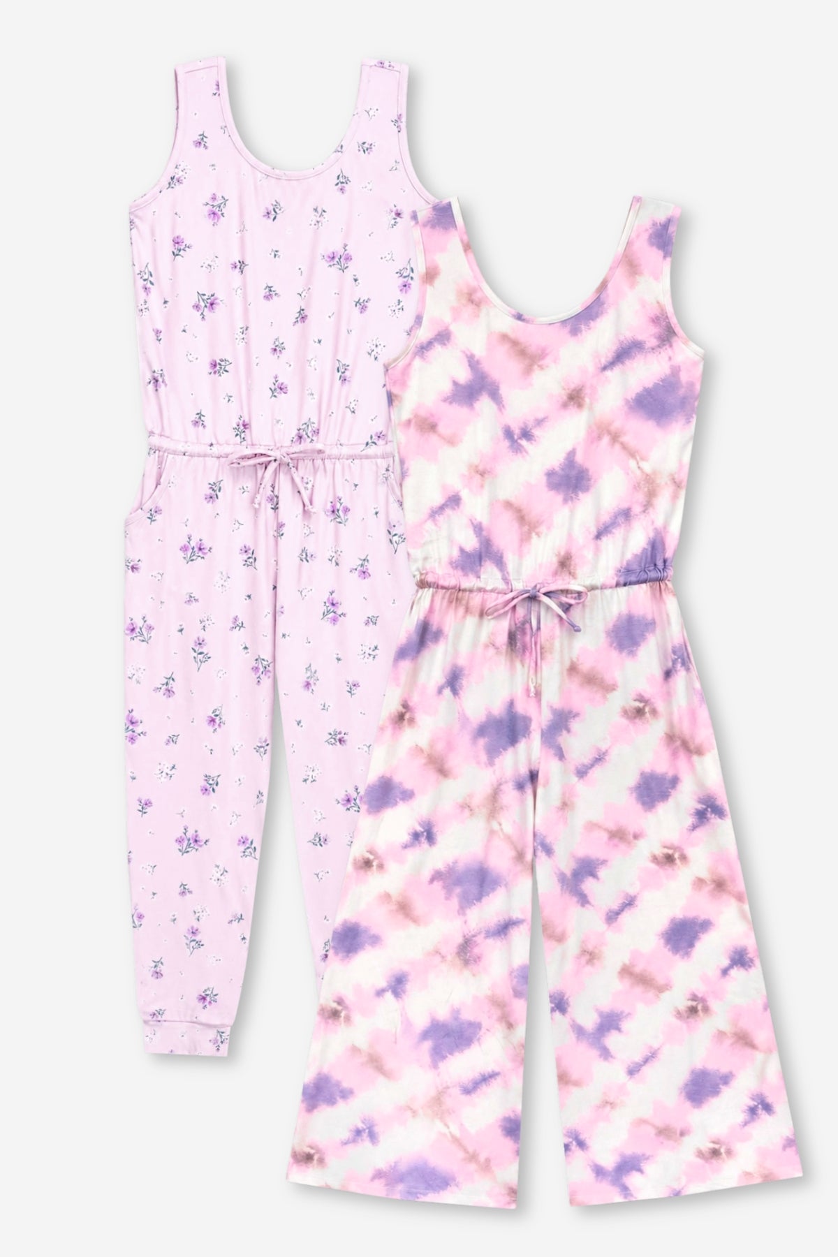 2 Pack Simply Soft Long Jumpsuit - Blush Pink Ditsy Floral | Blush Mauve Tie Dye - NEW!