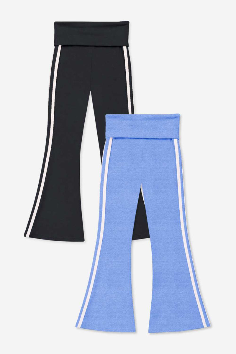 2 Pack Simply Soft Luxe Foldover Flare - Denim White Stripe | Black White Stripe - NEW!