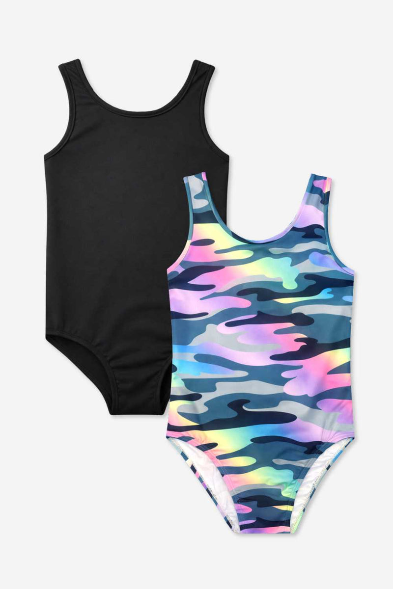 2-Pack Simply Soft Luxe Tank Leotard - Rainbow Camo | Black - NEW!