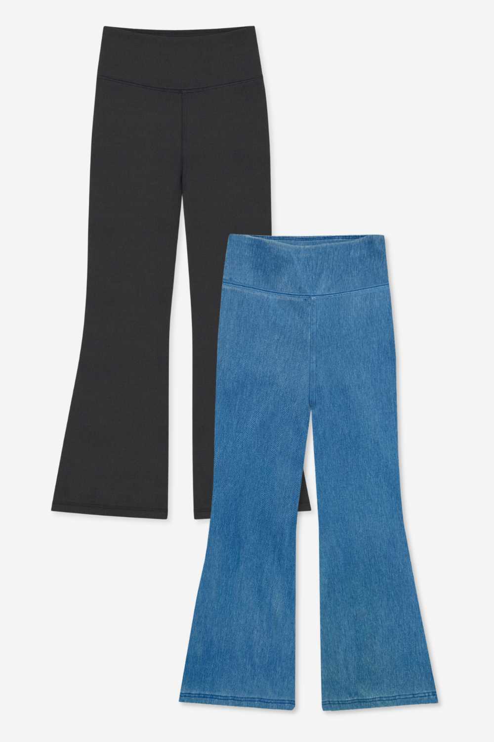 2-Pack Super Stretch Soft Denim Flare Jegging - Black | Vintage Blue - NEW!