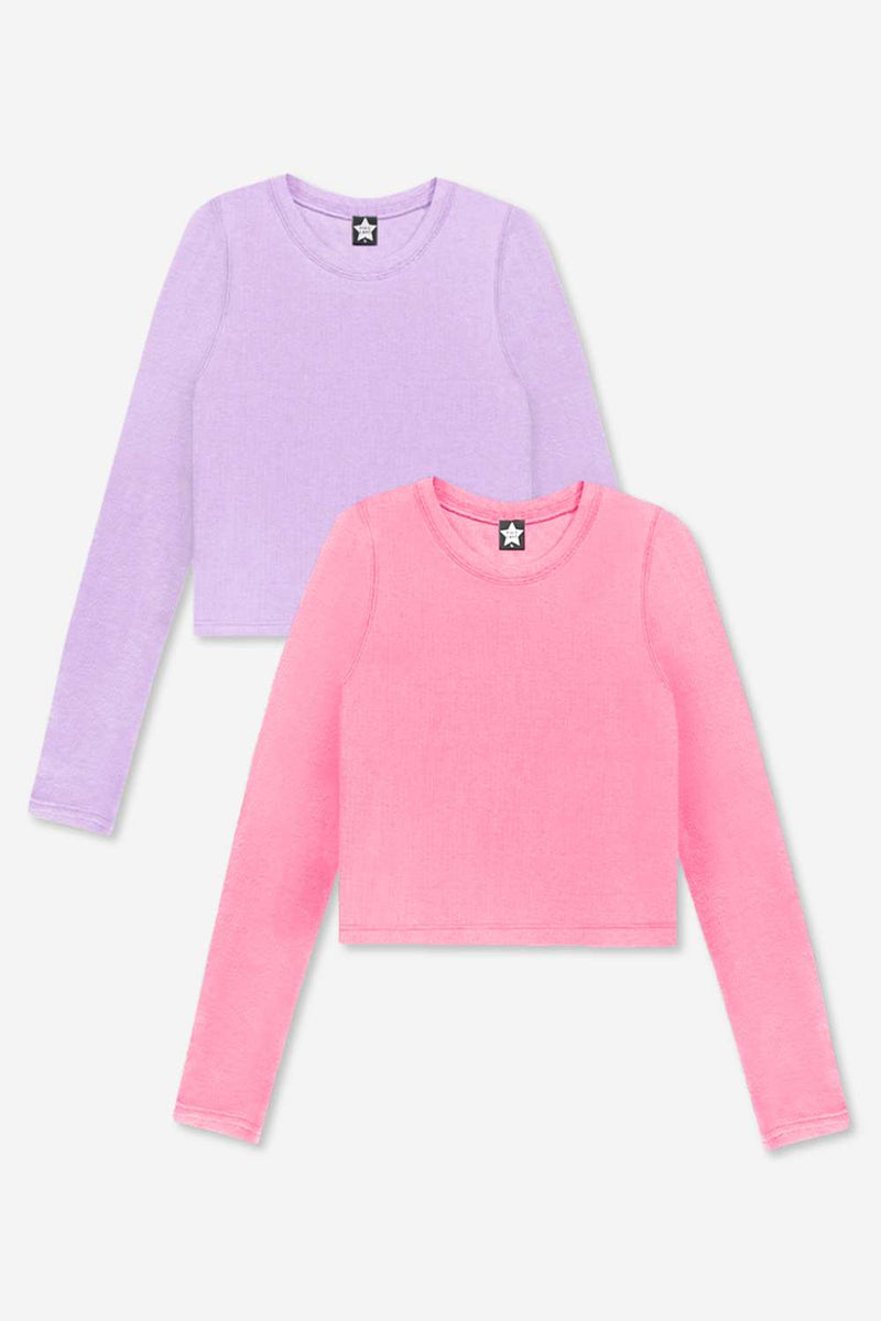 2-Pack Ultra-Soft Ribbed Fitted L/S Tee