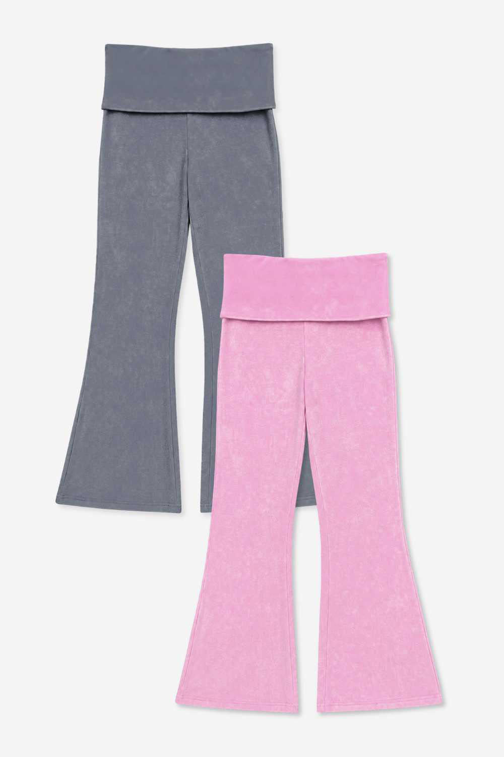 2 Pack Vintage Washed Foldover Flare - Purple | Pink - NEW!