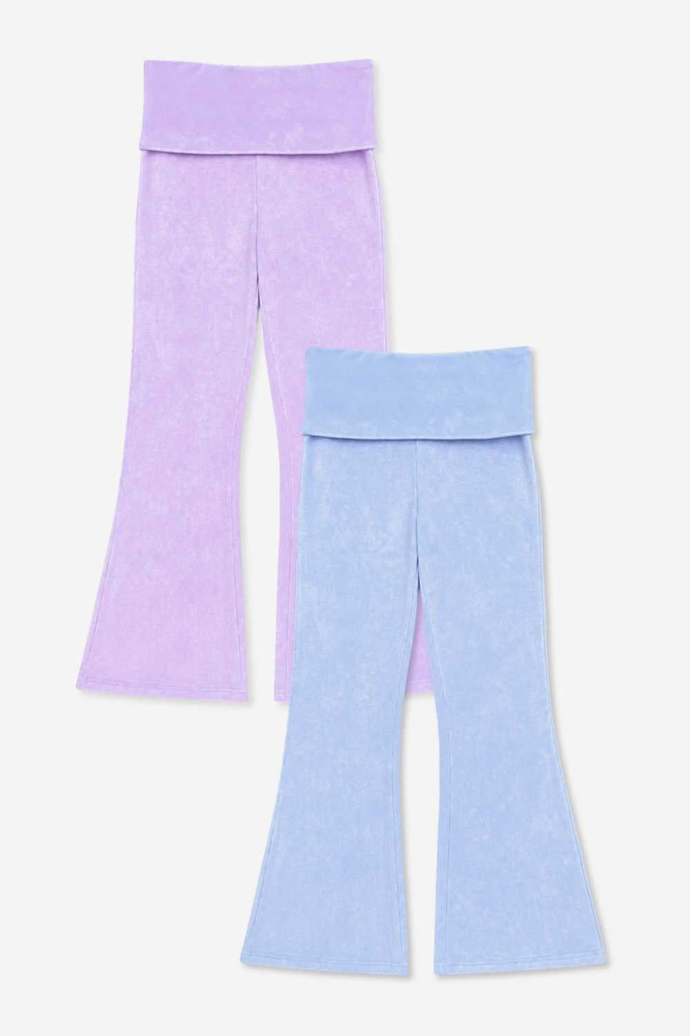 2 Pack Vintage Washed Foldover Flare - Purple | Pink - NEW!