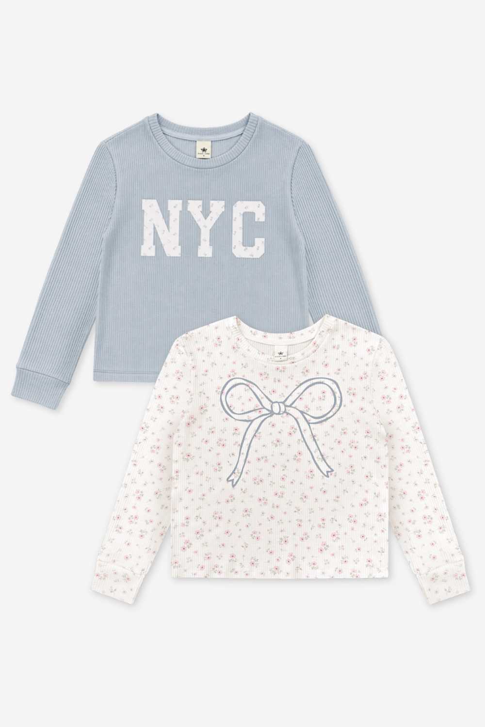 2-Pack Waffle Long Sleeve Easy Tee