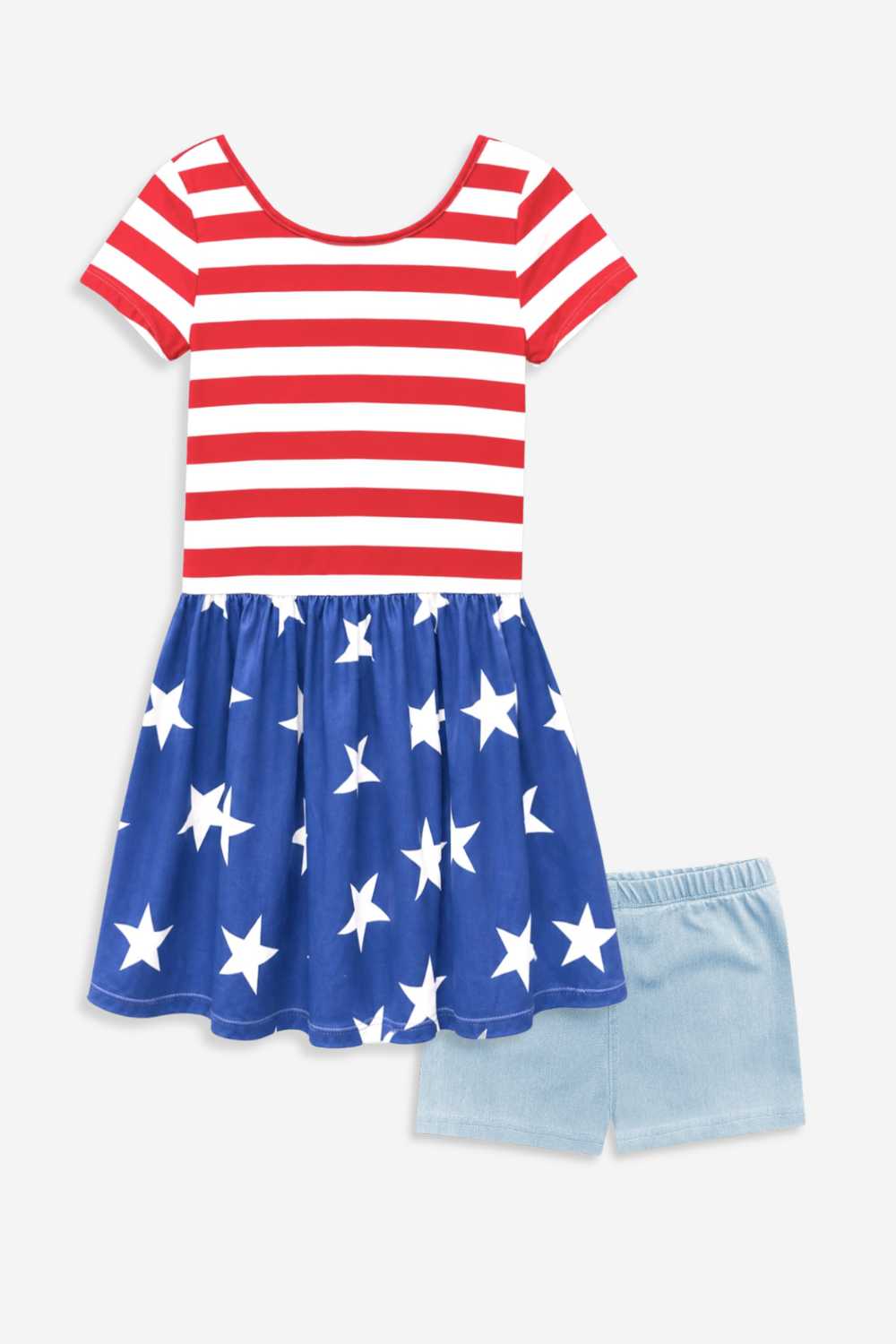 2 Pack Simply Soft Be Happy Dress & Super Stretch Denim Tumble Short