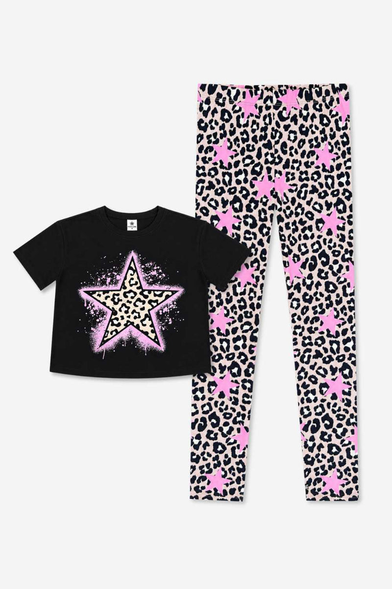 2 Pack Leopard Rockstar Tee & Legging - Leopard Rockstar - NEW!