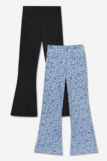 2-Pack Simply Soft Luxe Flare Legging - Black | Vintage Denim Leopard - NEW!