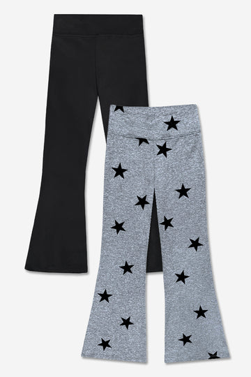 2-Pack Simply Soft Luxe Flare Legging - Black | Steel Black Stars - NEW!