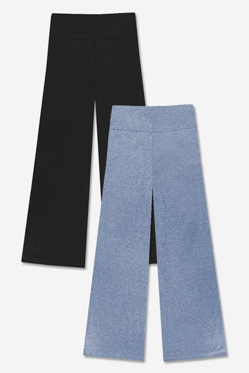 2-Pack Simply Soft Luxe Wide Leg Pant - Black | Vintage Denim - NEW!