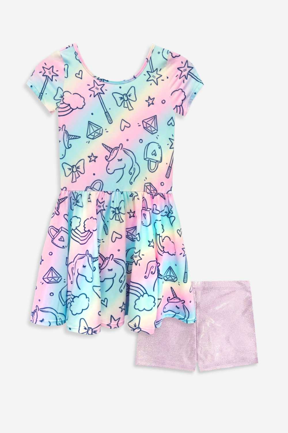 2 Pack Simply Soft Be Happy Dress & High Shine Tumble Short