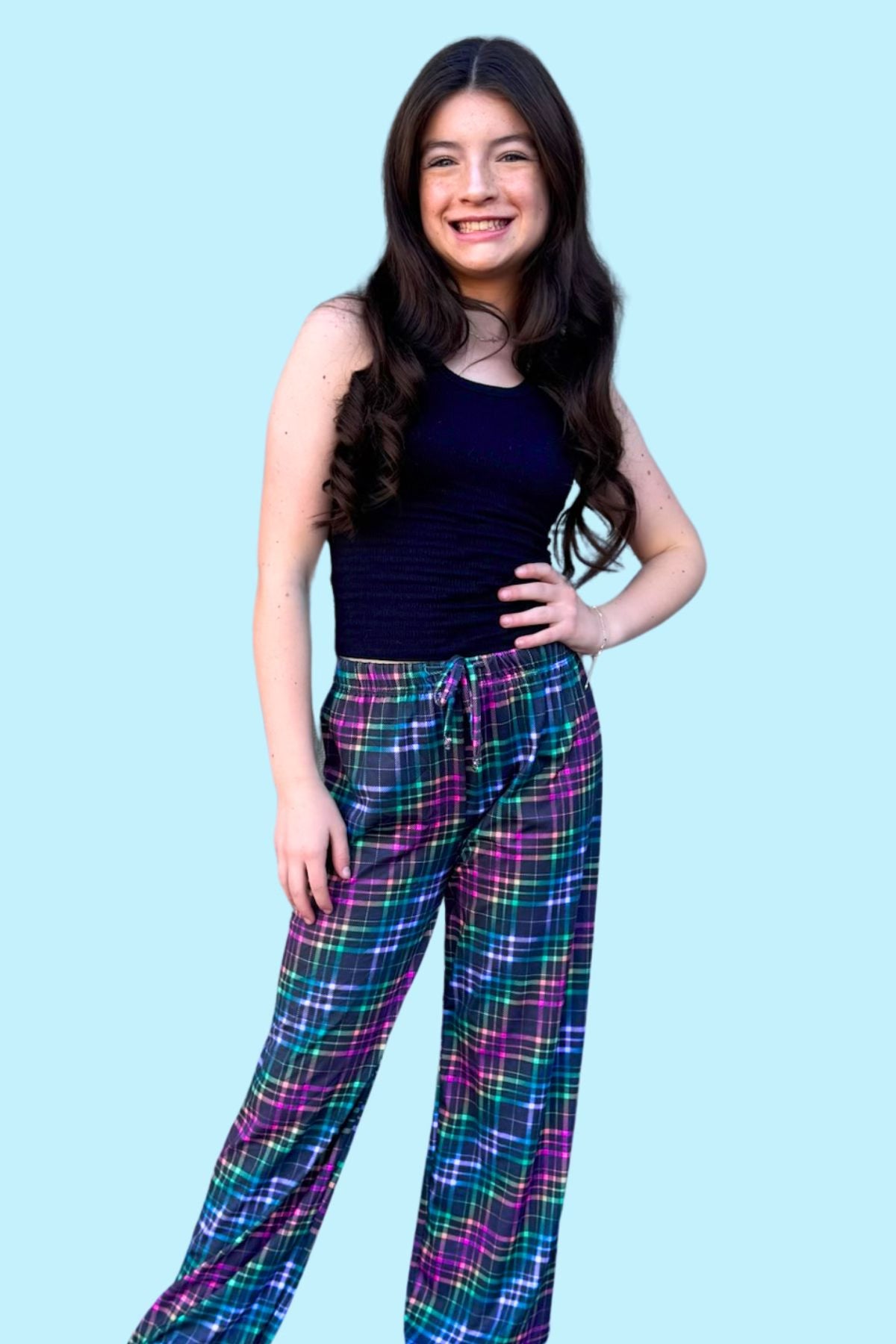 Simply Soft Karate Pant - Hunter Plaid