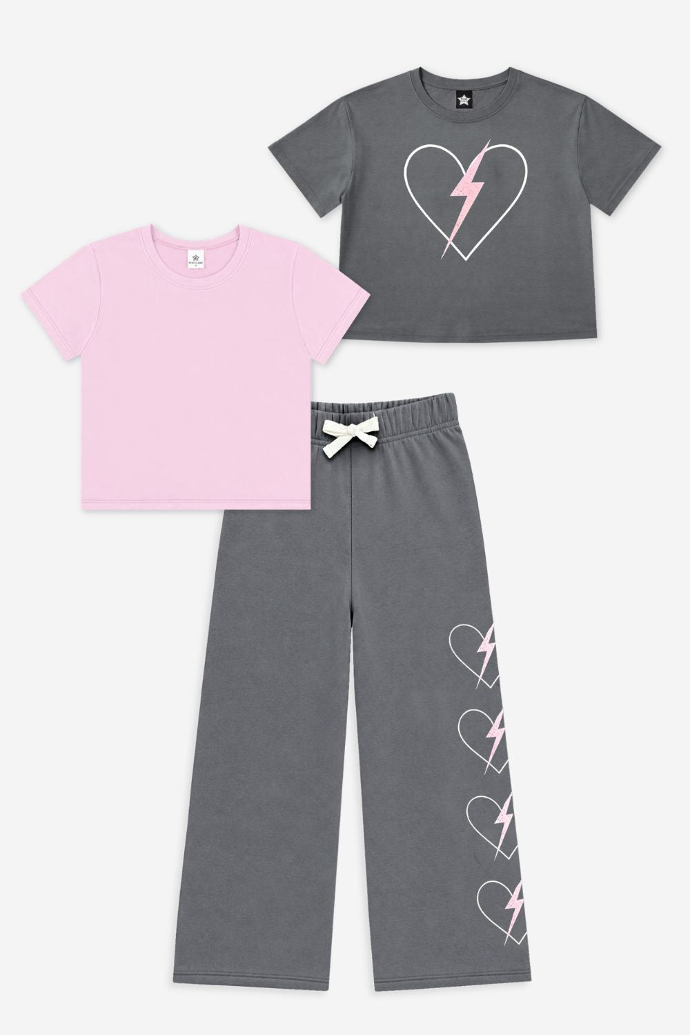 3 Pack Easy Tees & French Terry Wide Leg