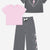 Charcoal Heart Bolt | Dusty Pink - NEW!