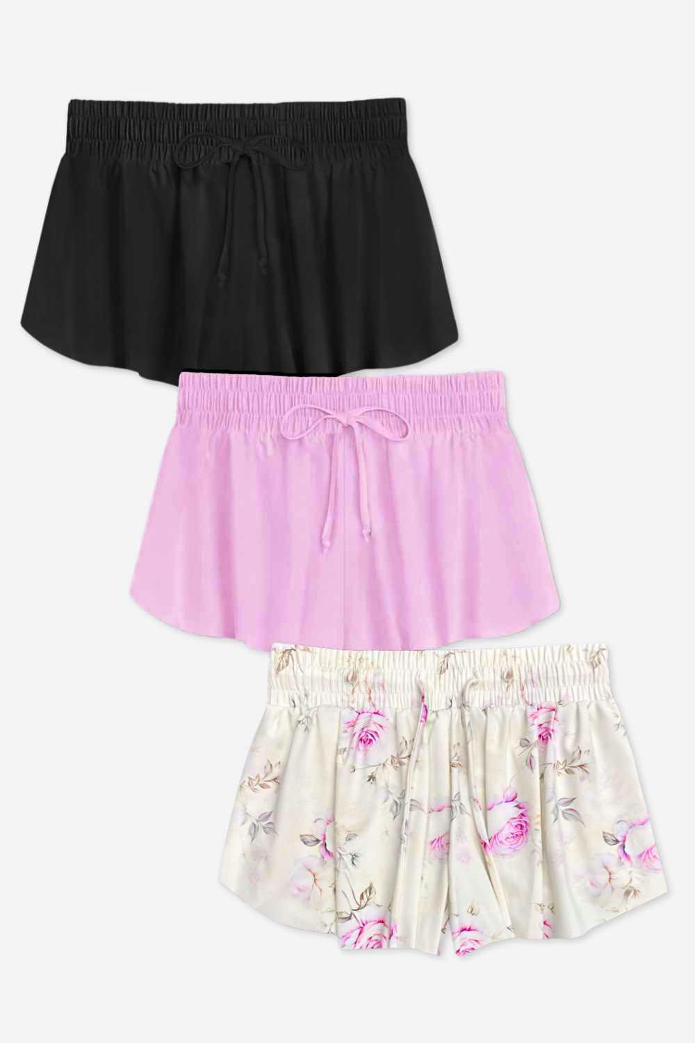 3 Pack - Air Swift Flowy Short - Black | Pink Rose | Coconut Cream - NEW!