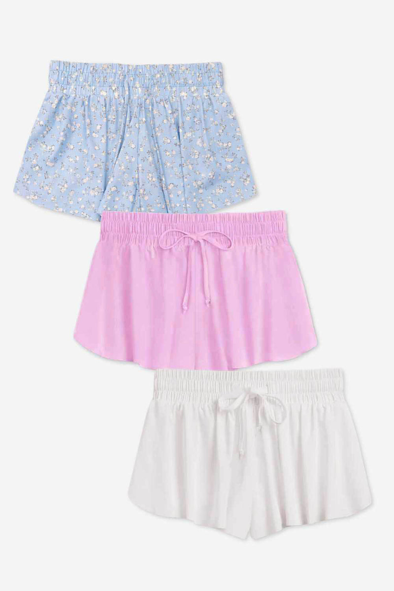 3 Pack - Air Swift Flowy Short - Pink Rose | Coconut Cream | Ice Blue Floral