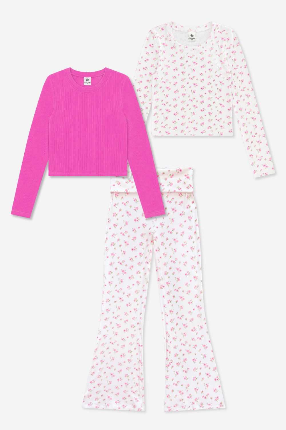 3 Pack Foldover Rib Flare Legging