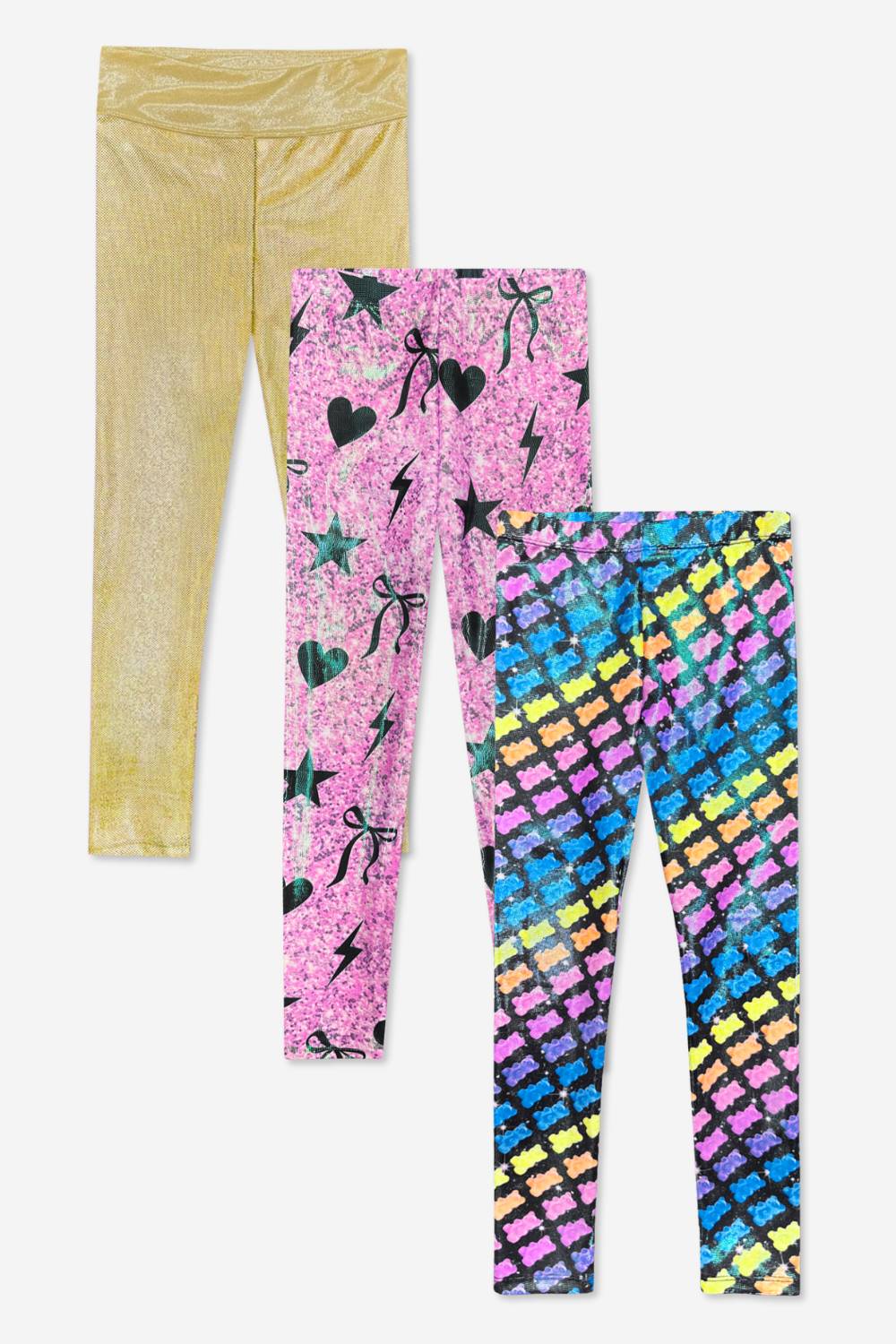 3-Pack Glitter Foil High Shine Legging