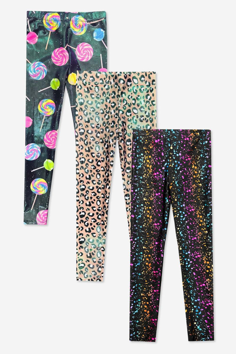 3-Pack Glitter Foil High Shine Legging