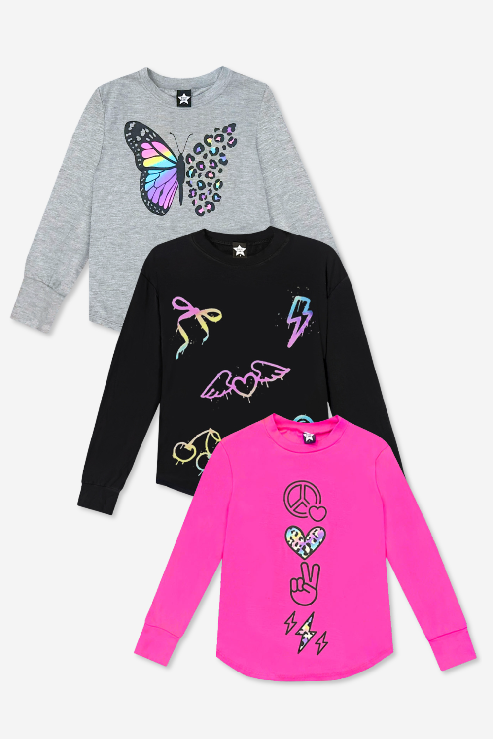 3-Pack Modal Long Sleeve Shirttail Top