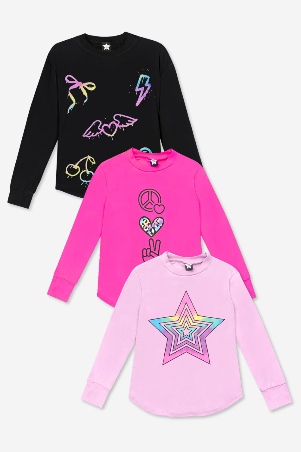 3-Pack Modal Long Sleeve Shirttail Top