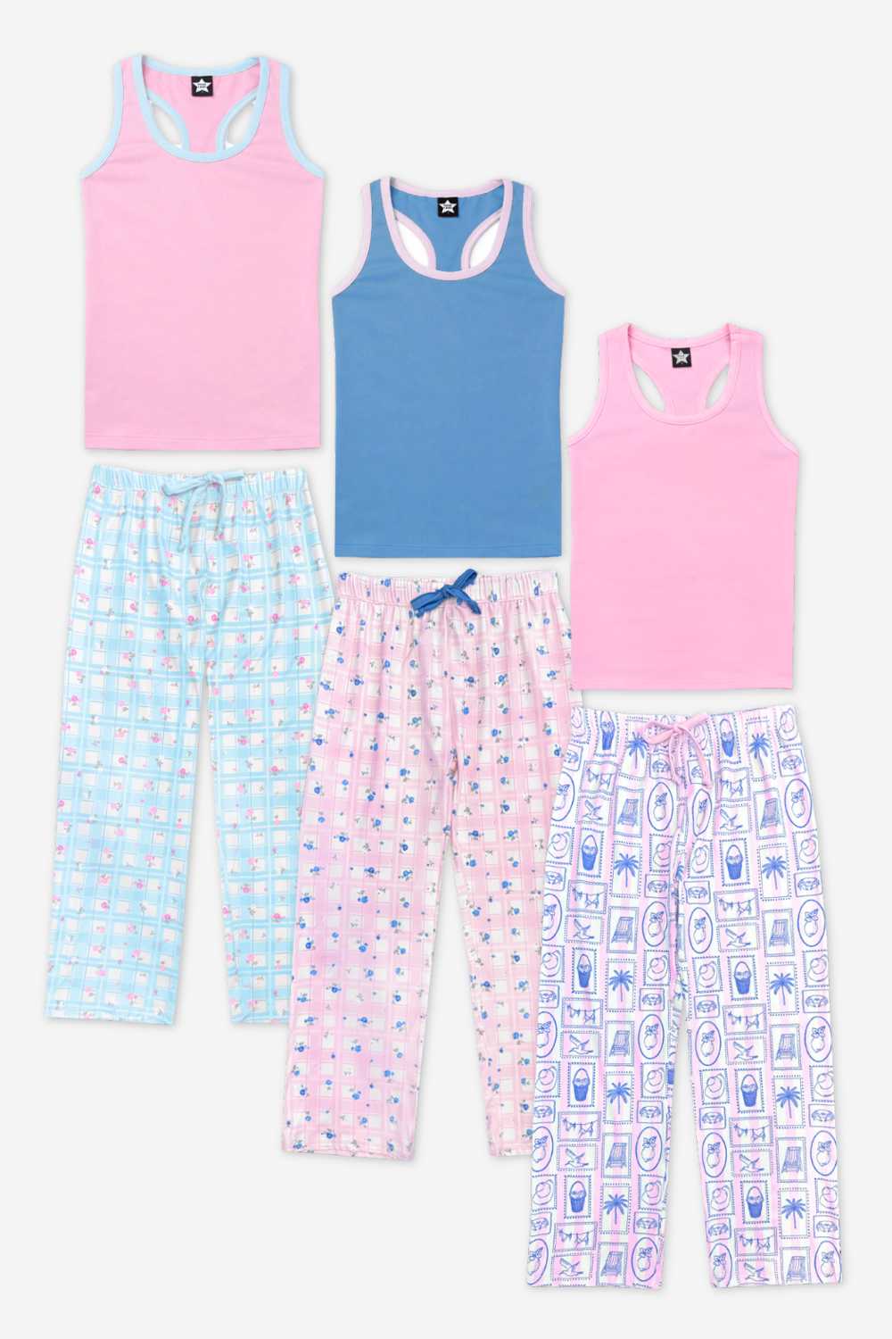 3 Pack Simply Soft Racer Tank & Karate Pant Set