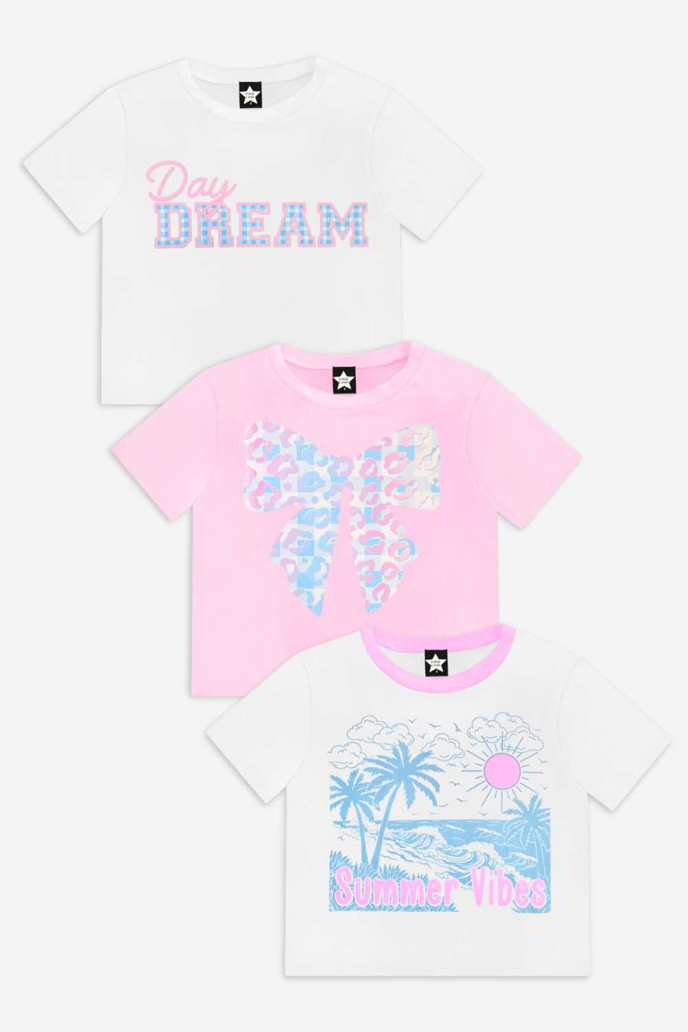 3 Pack Simply Soft Easy Tee - Blush | Pink | Ivory Americana Bow - NEW!