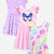 Lt Pink Hibiscus | Pink Sequin Butterfly | Lilac Foil Hearts & Stars - NEW!