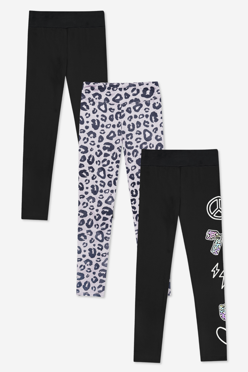 3-Pack Simply Soft Luxe Legging - Black | Black Peace Elements | Taupe Black Leopard