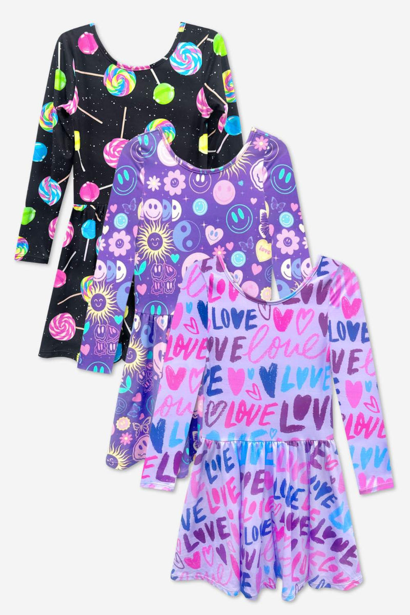 3-Pack Simply Soft L/S Dress.