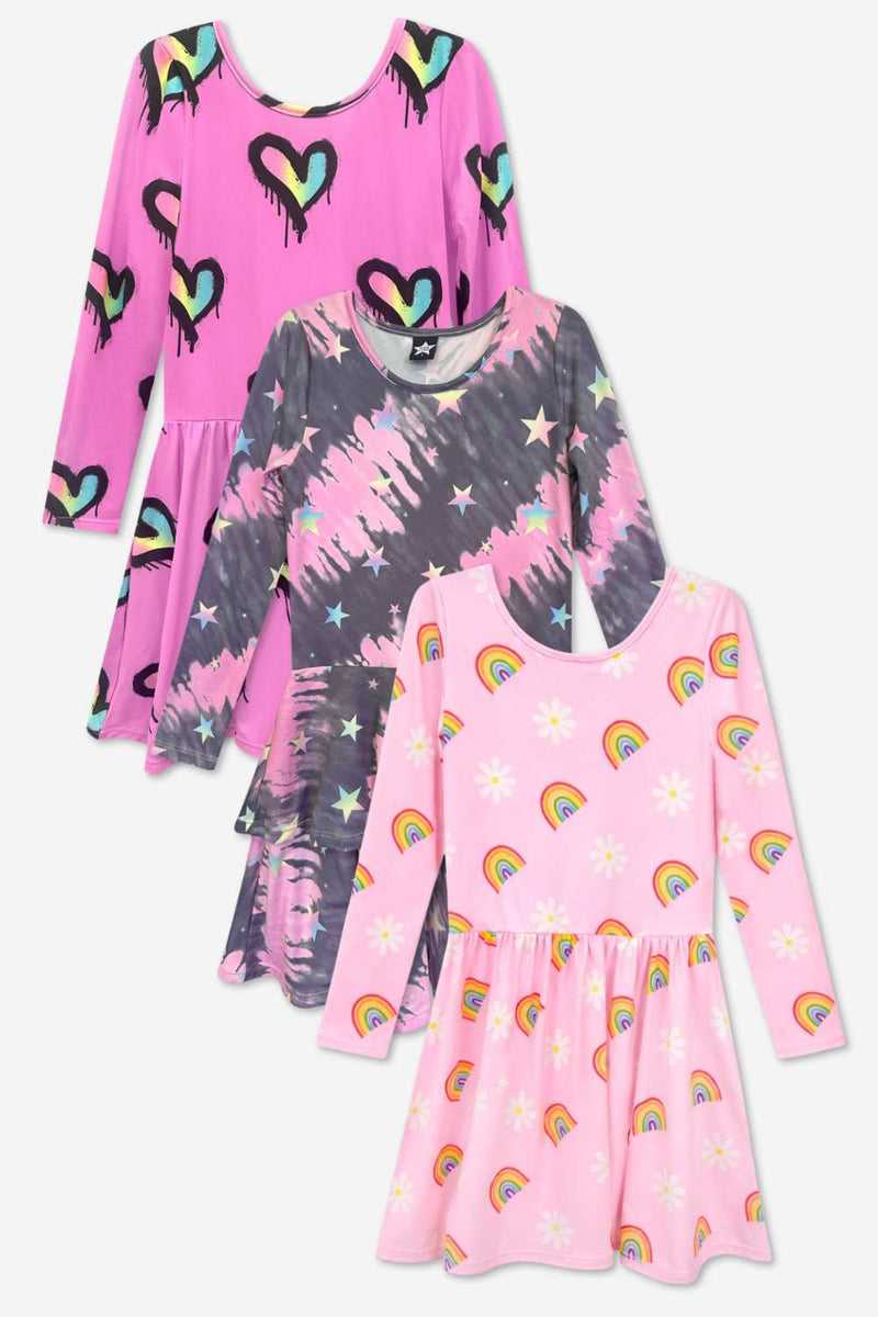 3-Pack Simply Soft L/S Dress.