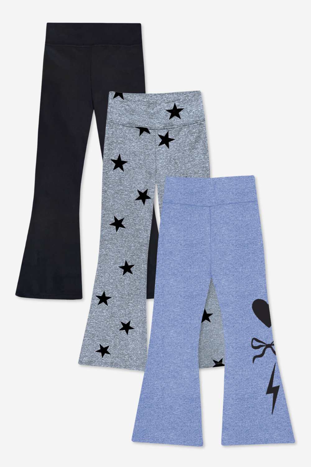 3-Pack Simply Soft Luxe Flare Legging - Candy Pink | Candy Purple | Vintage Denim Bow - NEW!