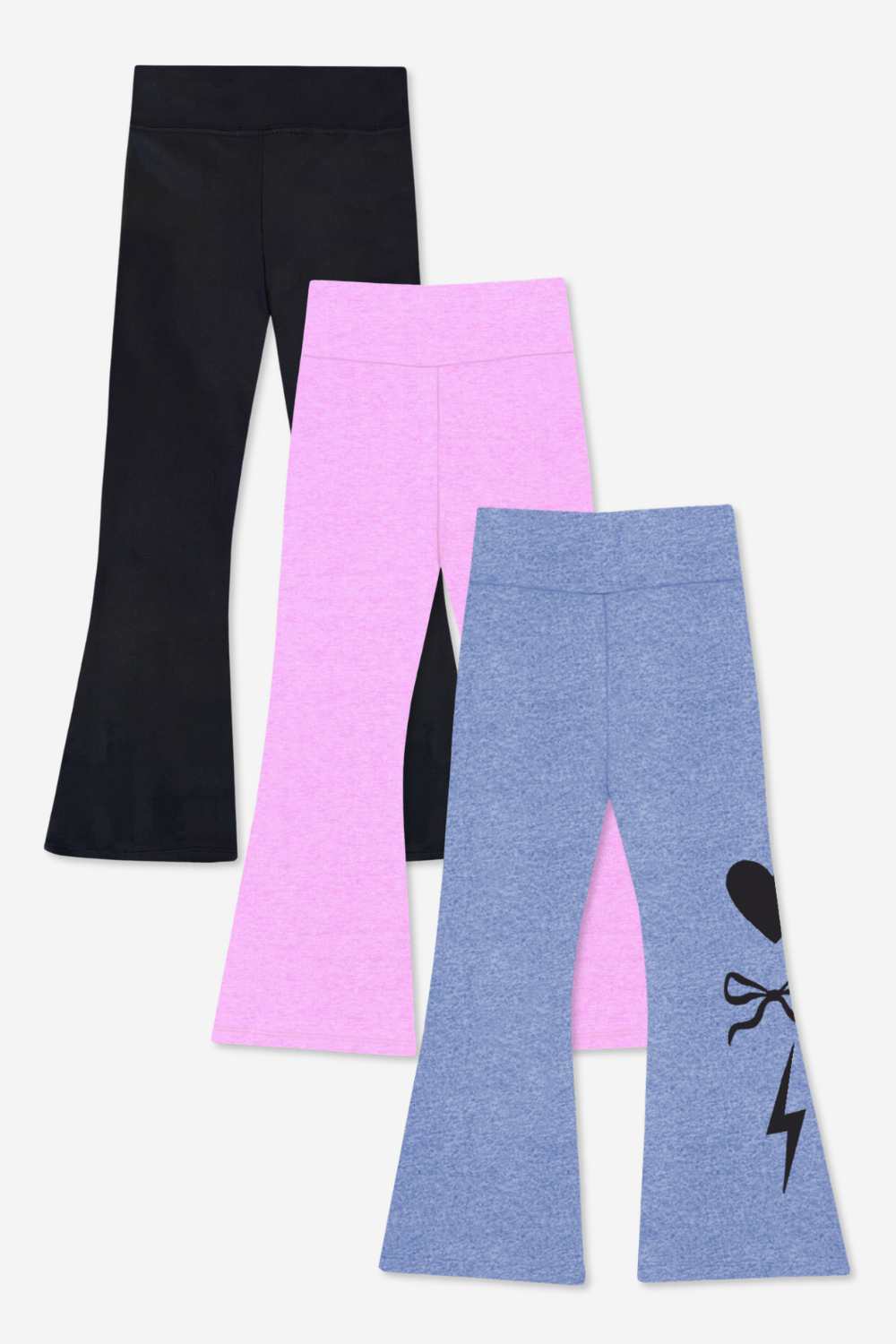 3-Pack Simply Soft Luxe Flare Legging - Candy Pink | Candy Purple | Vintage Denim Bow - NEW!
