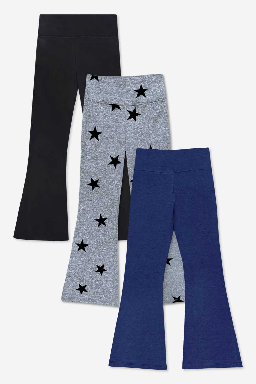 3-Pack Simply Soft Luxe Flare Legging - Burgundy Bow | Black Emoji | Steel Stars - NEW!