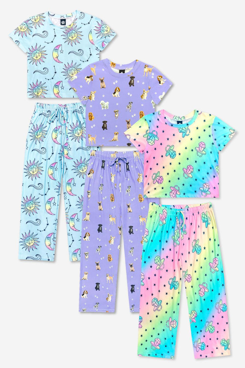 3-Pack Simply Soft S/S Wide Leg Lounge Set