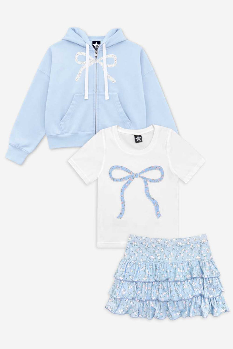 3 Pack - Vintage Floral Ruffle Skort Set