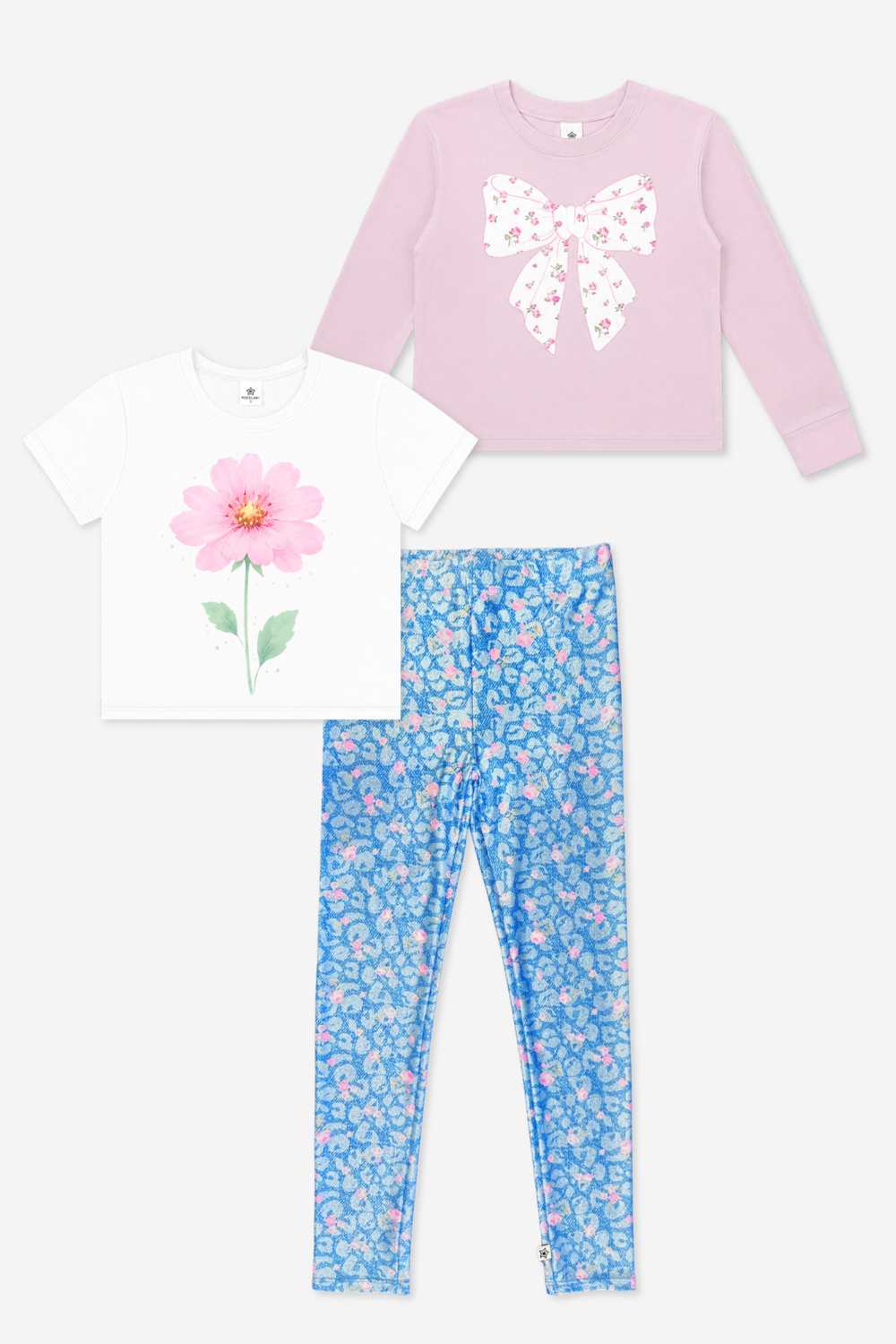 3 Pack Mixed Tees & High Shine Long Legging