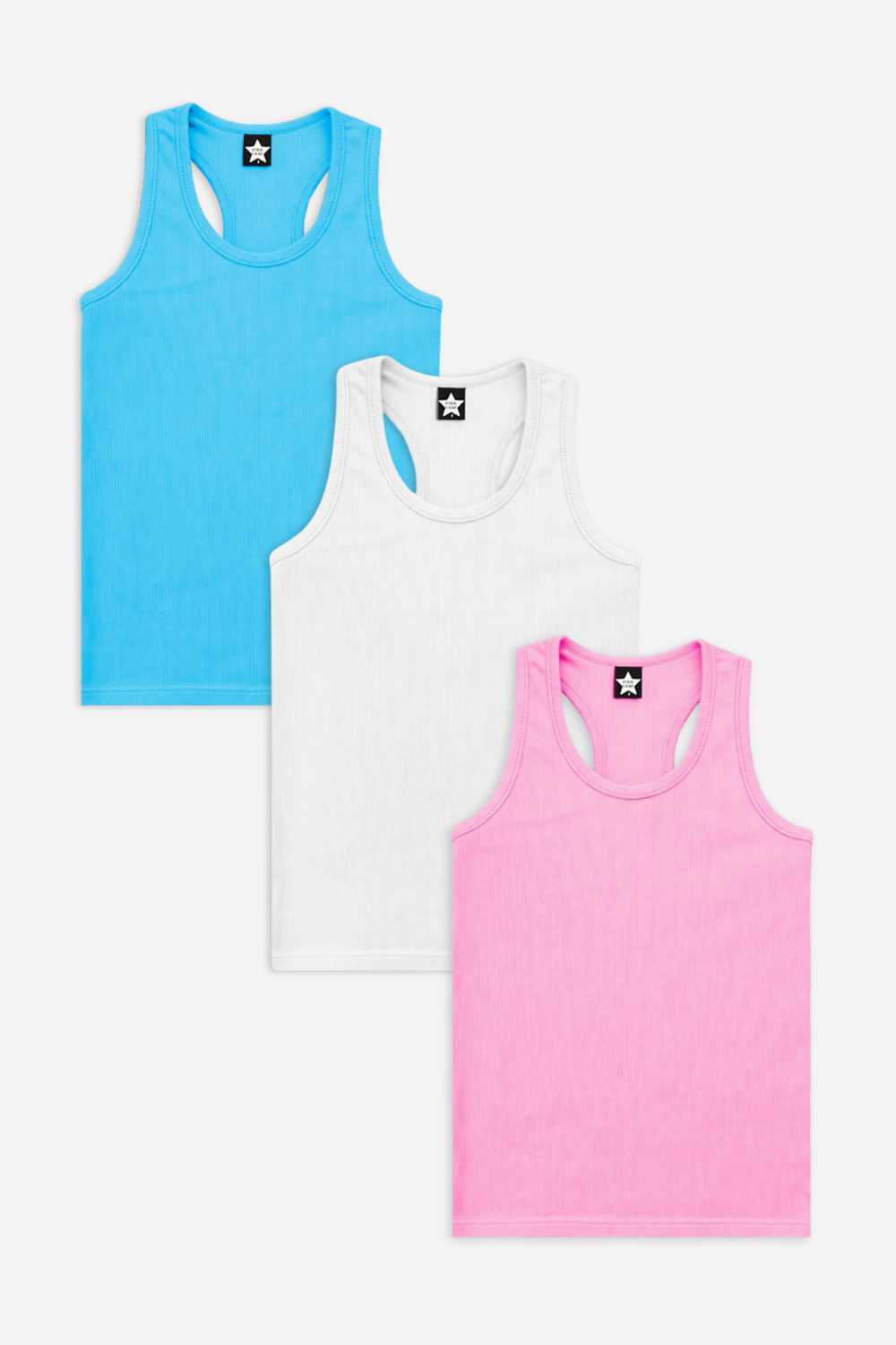 3 Pack - Ribbed Racerback Tank