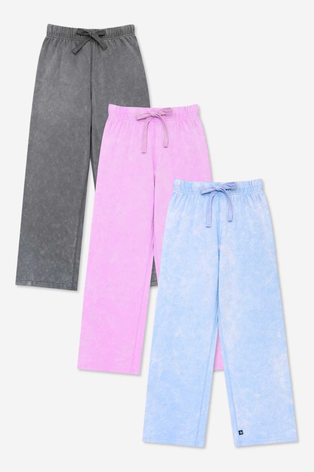 3 Pack - Vintage Washed Cotton Wide Leg Pant