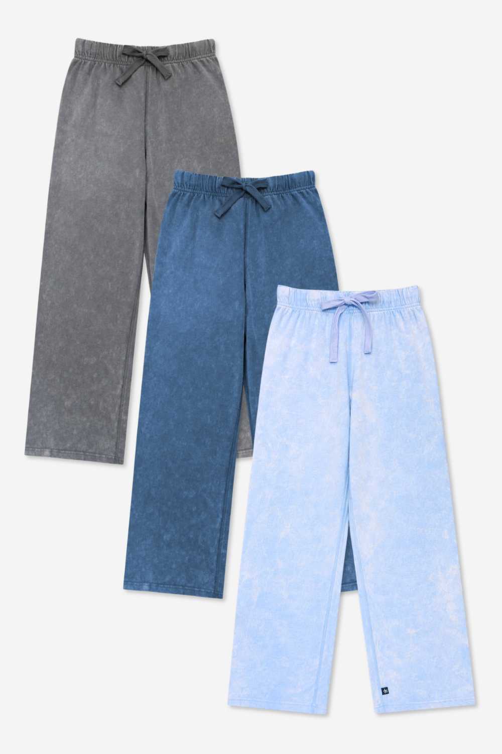 3 Pack - Vintage Washed Cotton Wide Leg Pant