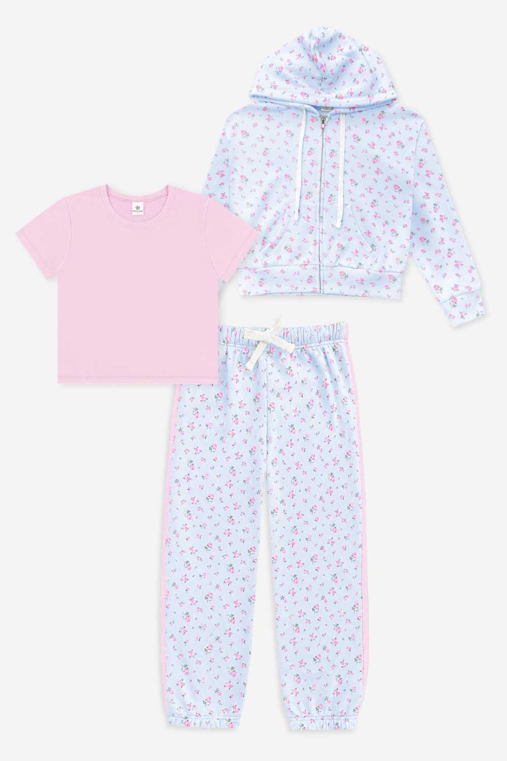 3 Pack Zip Up Hoodie With Sweatpant & Simply Soft Tee