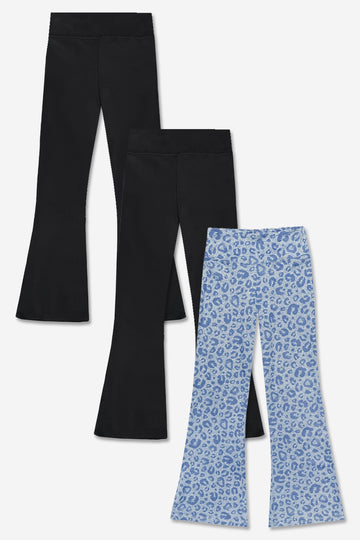 3-Pack Simply Soft Luxe Flare Legging - Black | Vintage Denim Leopard - NEW!