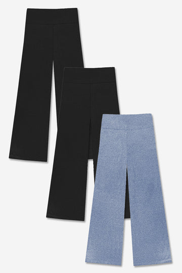 3-Pack Simply Soft Luxe Wide Leg Pant - Black | Vintage Denim - NEW!