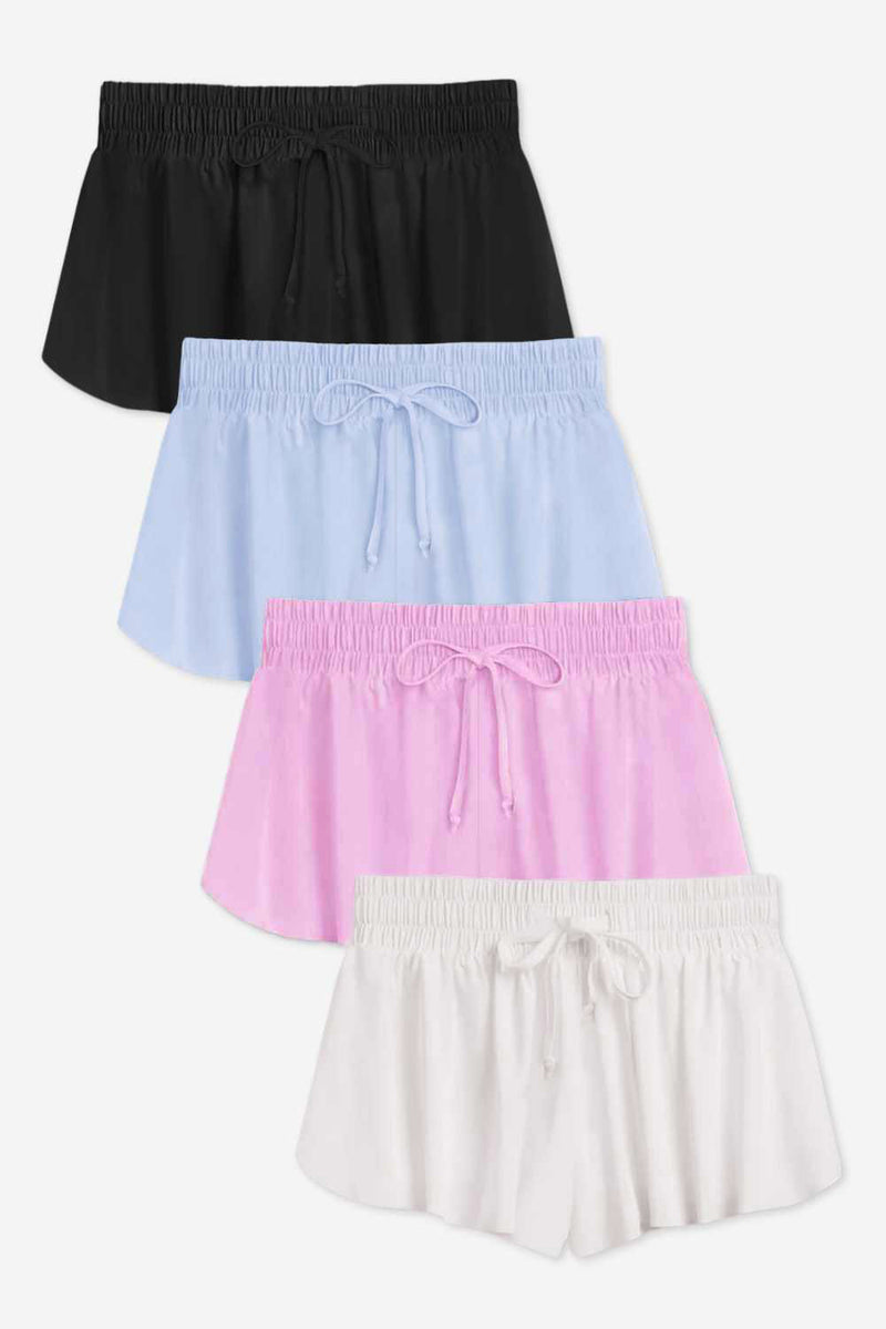 4 Pack - Air Swift Flowy Short - Black | Coconut Cream | Ice Blue | Pink Rose