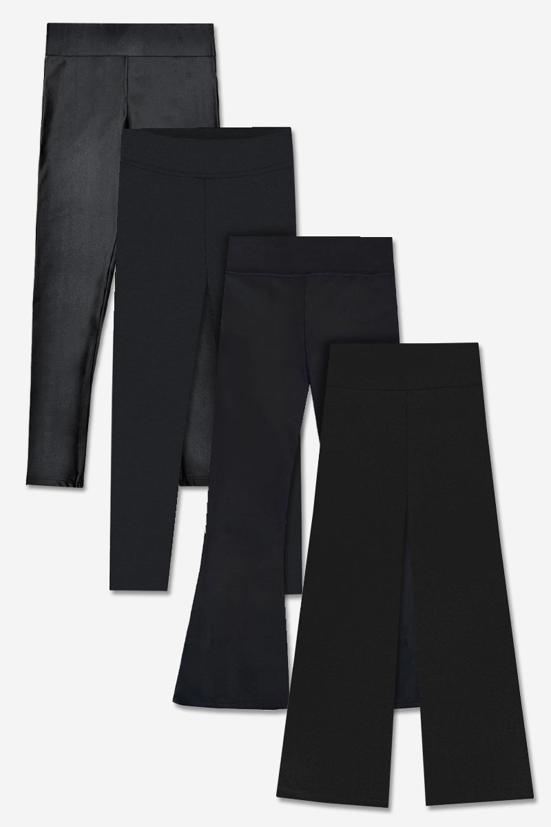 4-Pack Essential Black Bottoms Combo
