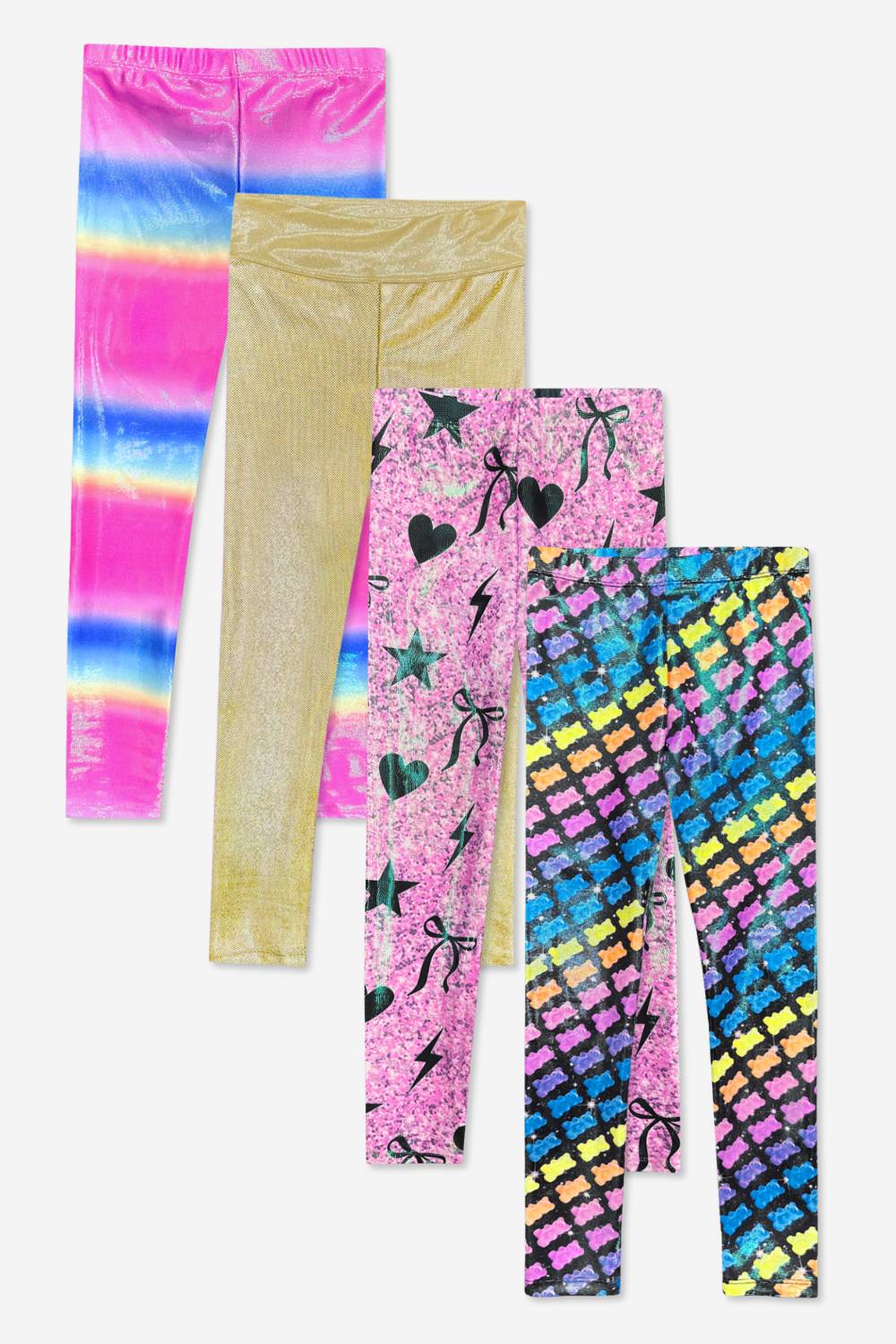 4-Pack Glitter Foil High Shine Legging