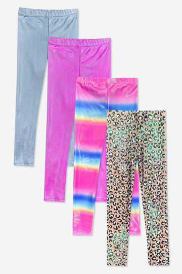 4-Pack Glitter Foil High Shine Legging