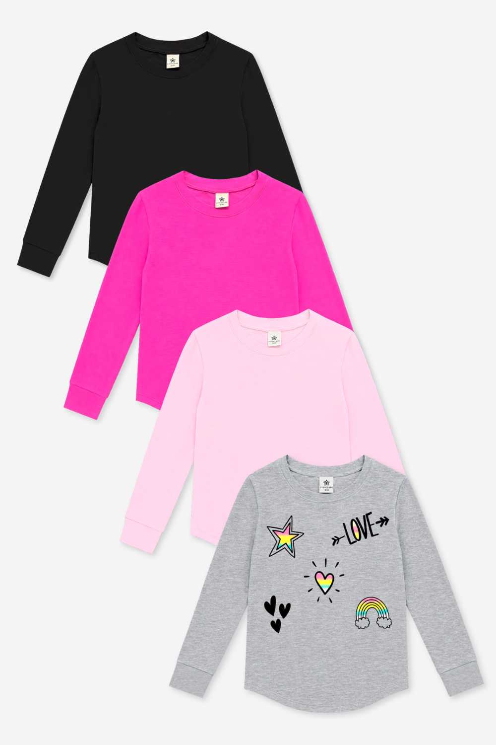 4-Pack Modal Long Sleeve Shirttail Top