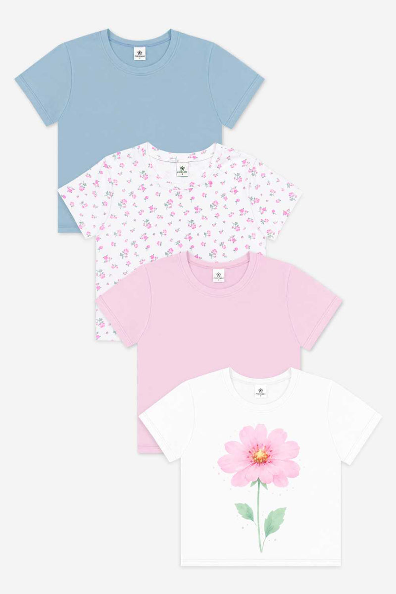 4 Pack Simply Soft Easy Tee - Denim Sky | Ivory Ditsy Pink Floral | Dusty Pink | Ivory Pink Floral - NEW!