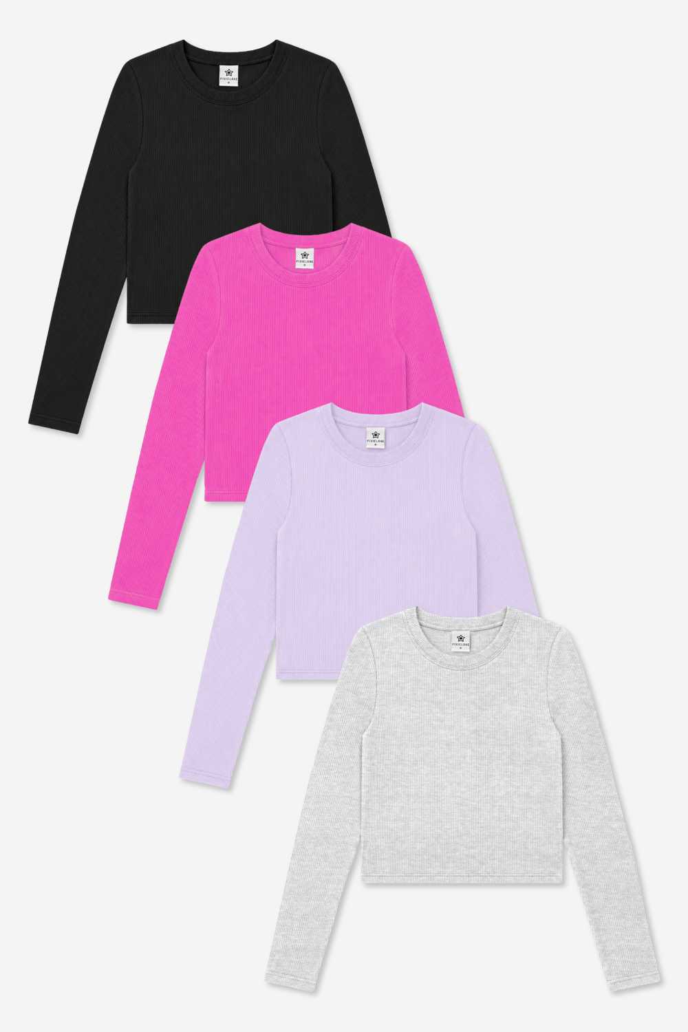 4-Pack Ultra-Soft Ribbed Fitted L/S Tee